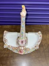 Large  2 Piece  Bassano Porcelain (Italian) Tray 16" X 10" with Riser 13" X 7"