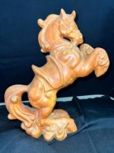 Large Ceramic Prancing Horse, 15" High X 13" Wide