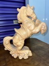 Large Ceramic Prancing Horse, 15" High X 13" Wide