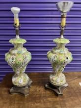 Capodimonte Floral Lamp, 26" High, (no finial or no shade)