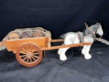 Predecessor of Budweiser, Clydesale Pulling 3 Kegs of Beer, 15" Wide