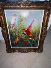 Oil Painting  32" X 40", in Dark Wood Frame, Signed By Mont Lach