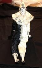 Collectable Clown with Porcelain Face, 21" High, on Stand