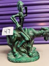 Ceramic Statue of Don Quixote, 11" X 15"