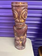 Ceramic Mayan Statue, 18" X 6"