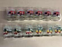 Collectable Hesss Rock Glasses, (2) Screens, (6) Hess Fire Trucks & (6) Hess Tankers