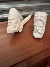 Brand New Ivory Carved Pipes, (1) 16" and (1) 5.5"