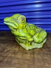 Ceramic Frog, Green in Color, 10" High X 12" Wide