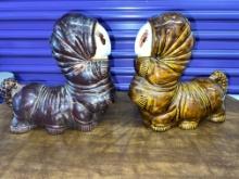 Ceramic Inch Worms, 12" High X 12" Wide
