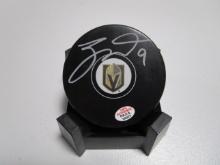 Jack Eichel of the Vegas Golden Knights signed autographed logo hockey puck PAAS COA 277