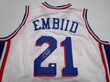 Joel Embiid of the Philadelphia 76ers signed autographed basketball jersey PAAS COA 405