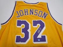 Magic Johnson of the LA Lakers signed autographed basketball jersey TAA COA 680