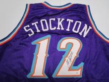 John Stockton of the Utah Jazz signed autographed basketball jersey PAAS COA 110