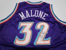 Karl Malone of the Utah Jazz signed autographed basketball jersey PAAS COA 353