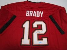 Tom Brady of the Tampa Bay Buccaneers signed autographed football jersey TAA COA 379