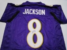 Lamar Jackson of the Baltimore Ravens signed autographed football jersey PAAS COA 904