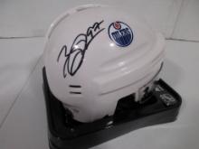 Connor McDavid of the Edmonton Oilers signed autographed mini hockey helmet PAAS COA 444