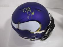 Justin Jefferson of the Minnesota Vikings signed autographed mini football helmet PAAS COA 311