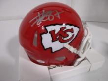 Travis Kelce of the KC Chiefs signed autographed mini football helmet PAAS COA 756