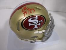 Christian McCaffrey of the San Francisco 49ers signed autographed mini football helmet PAAS COA 212