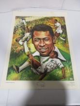 Pele of Brasil signed autographed 18x24 artist signed also Angelo Marino litho PAAS COA 295