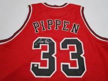 Scottie Pippen of the Chicago Bulls signed autographed basketball jersey PAAS COA 023