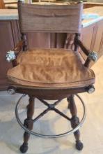 Vanucci Lion head Barstools with Leather seat and backing