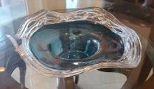 Hand Blown Art Glass Bowl - Signed by  Ion Tamaian- 23 D