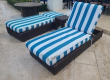 Outdoor Lounge Chair in Aluminum with wrapped Faux wicker