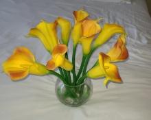 Yellow Tulip Centerpiece in Vase