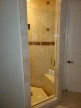 Glass Shower Door and Shower fixtures -26.5 x 78 in