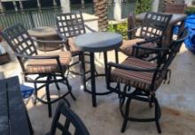 HI Top Table with  4 Hi top Chairs in Powdered Coated Aluminum