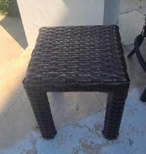 Outdoor table - 16 x 16 inch in Aluminum wrapped faux wicker