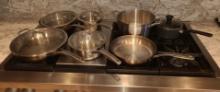 Calphalon pot set - 7 Pots and pans - some with lids