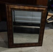 Dark wood designer mirror - 30.5 x 36.5 in
