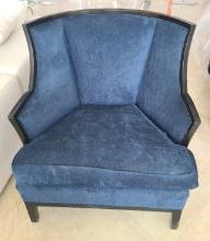 Designer Cloth and wood Cloth Oversized Club Chair with Curved Back