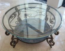 Designer 42 in Glasstop and Metal base table