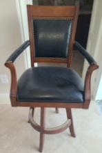 Leather Seat and Back Push Pin Designer Barstools