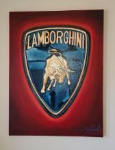 Lamborghini Logo by Dian Pratl - Gallery Wrapped Original - 30 x 40 in