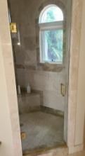 Glass Shower Door and Shower fixtures -26.5 x 78 in