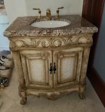 31.5 Victorian Style Vanity with Stone Top and  backsplash