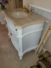 35.5 In Bathroom Vanity with stone top - Paint is unfinished
