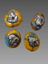 Large Antique Tibetan Amber Beads