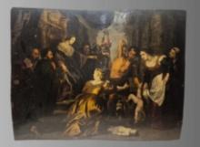 Very Rare 17th Century Oil on Copper Judgement of Solomon