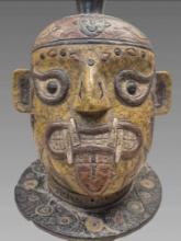 Pre-Columbian Polychrome Funerary Vessel