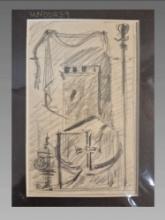Paul Riba Knight Helmet Graphite on Paper