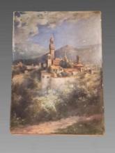 Antique Oil on Canvas Palazzo Vecchio
