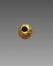 Ancient Greek Melon Bead, Gold Melon Bead