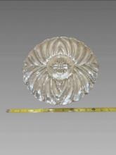 Vintage Silver Overlay Glass Serving Platter