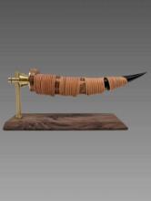 Handcrafted Live Edge Burch Burl and North American Walnut Horn